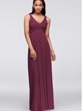 David's Bridal Sleeveless V-Neck Maxi in Wine
